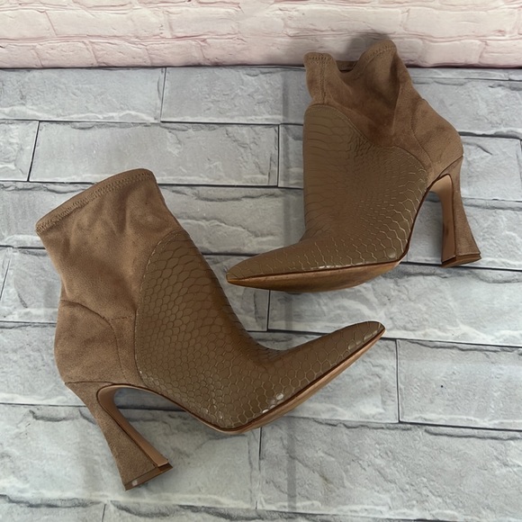 LOISE et CIE LEATHER ANKLE BOOTIES pointy toe SIZE 10M/42 tan - Picture 12 of 12